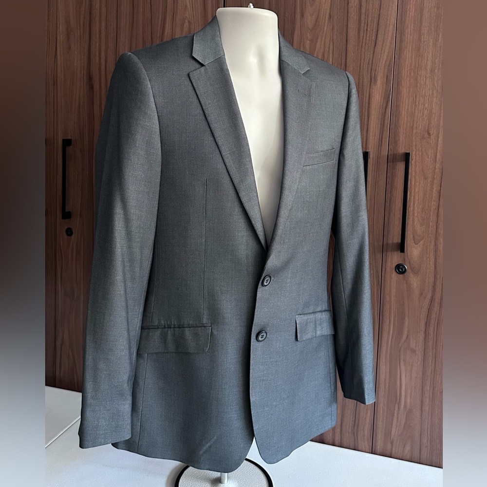 Alexander Dobell Gray Slim-Fit Sport Coat with Notch Lapels Size UK 36R